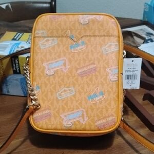 Michael Kors Orange Patterned Jetsey Crossbody Bag NWT